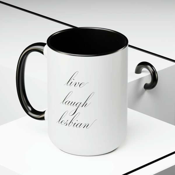 live laugh lesbian - Two-Tone LGBTQ Mug, 15oz - Image 10